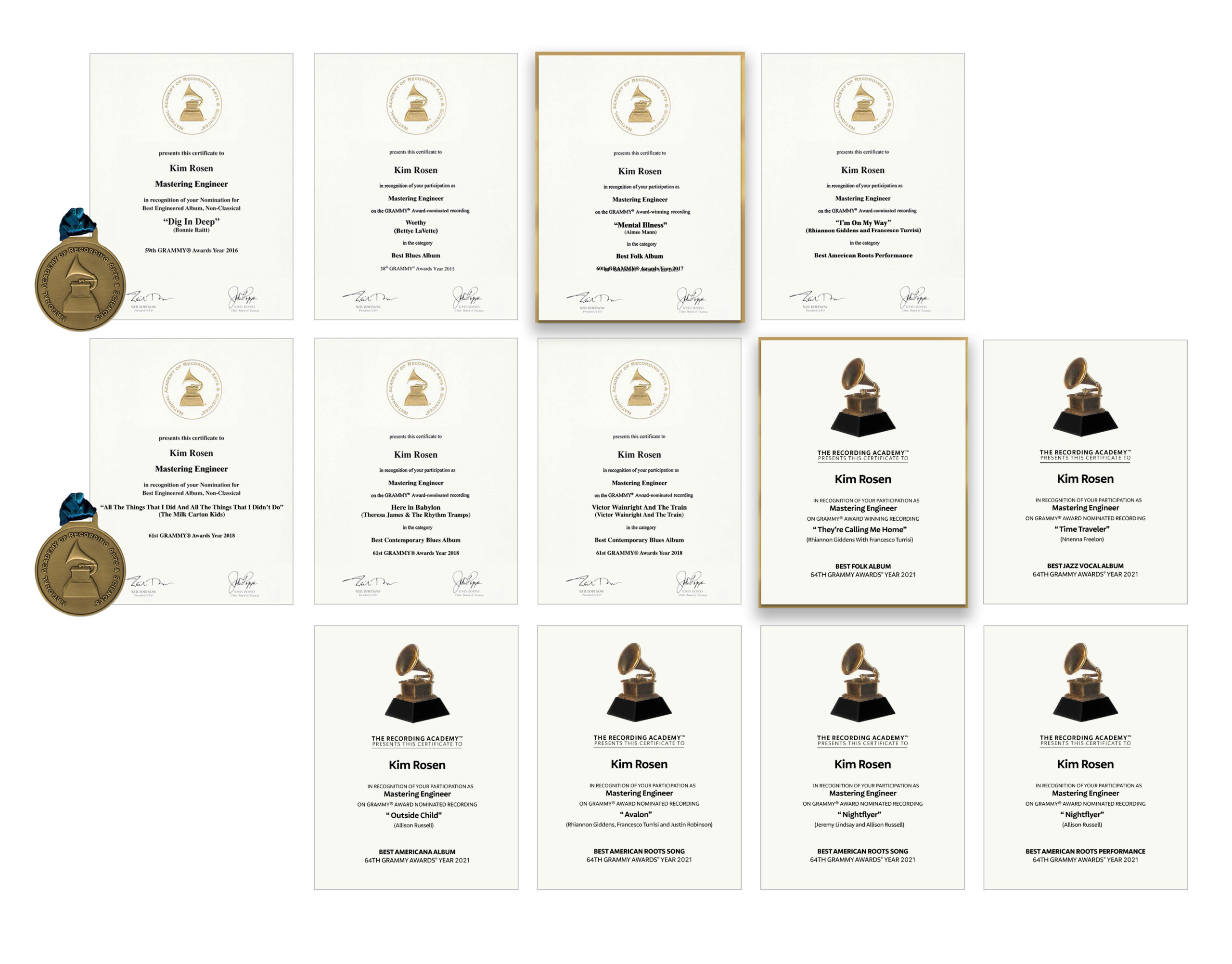 Grammy Awards Kim Rosen Mastering